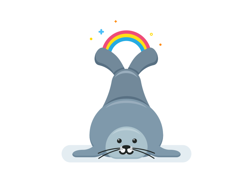 Sea Lion 🌈 - Earth Day 🌎 after effects animation cute illustration rainbow sea lion sticker stickerplace