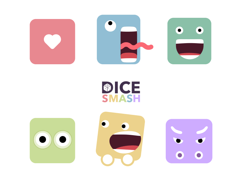DiceSmash Sticker after effects character dice dice smash game mobile gif ios puzzle game sticker