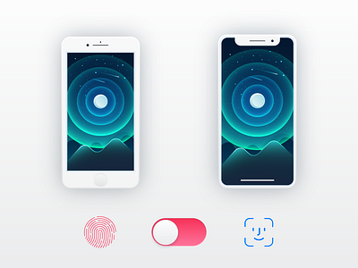Touch ID - Vs - Face ID face id illustration iphone iphone x touch id
