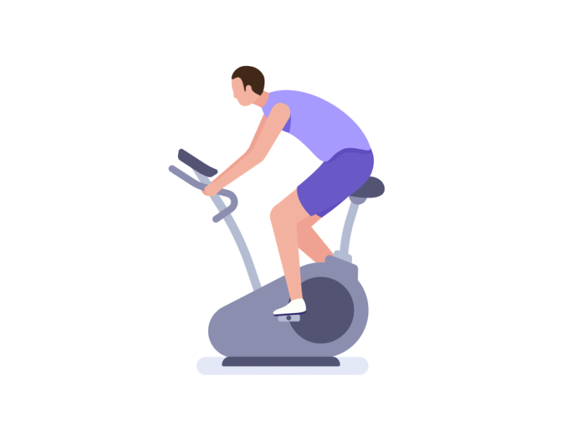 Freebie - HIIT exercise bikes 🚲 animation bicycle character exercise fitness freebie hiit illustration