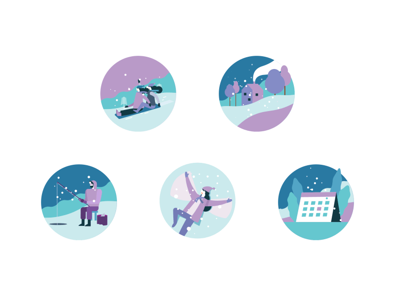 #WeekOfIcons Day 3 - iconAnimation after effects animation calendar character christmas design enjoy fishing freebie icon motion snow vector winter