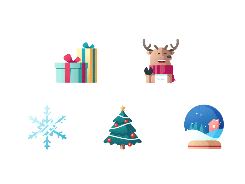 #WeekOfIcons Day 5 - iconAnimation after effects animation character christmas design freebie gift icon illustration motion pine reindeer snow vector winter