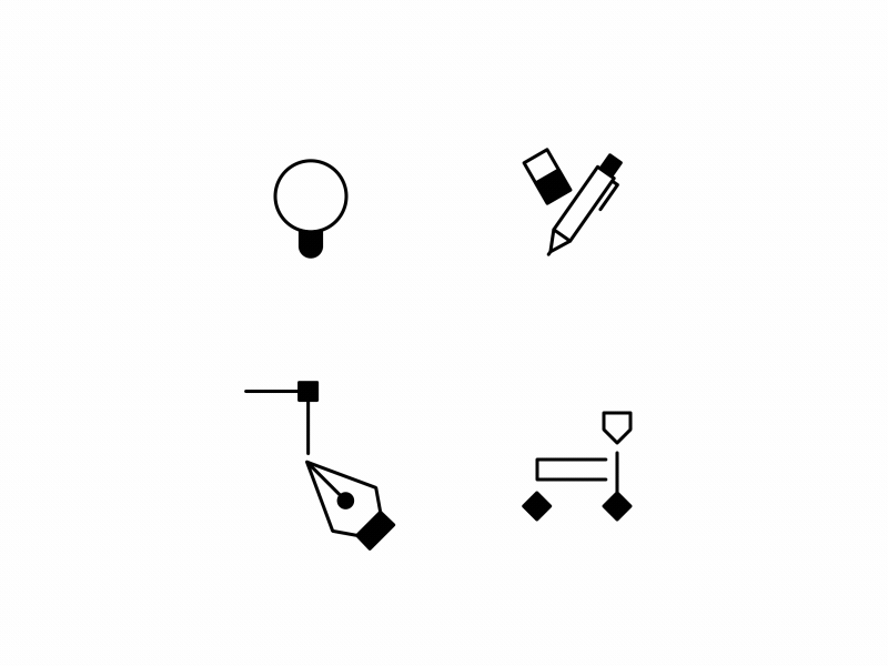 iconAnimation - Working Process after effects animation design icon iconanimation icons idea illustration keyframe light bulb loading micro interaction motion pen pencil present sketch timeline vector