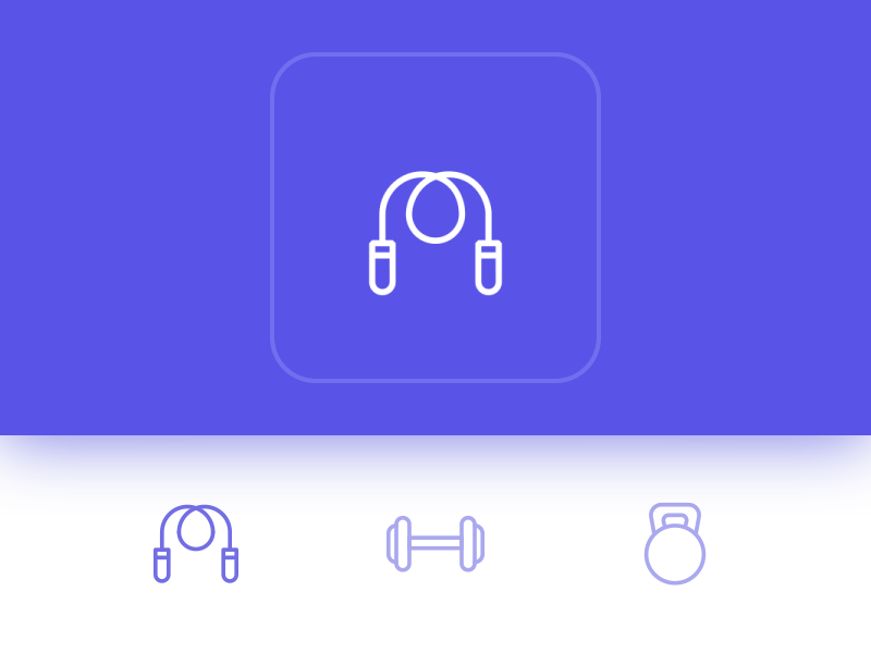 Everfit - Loading animation after effects animation design dumbbell equipment fitness icon iconanimation icons jump rope kettlebell loading micro interaction morphing motion sport transition