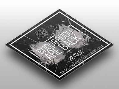 Bijou & Bijou Flyer 3d black geometric perspective print render square