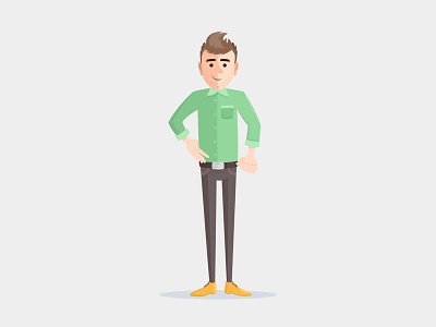 Modern CEO animation asset character flat illustration motion