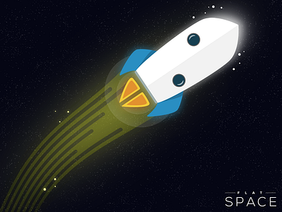 Flat Space Design flat galaxy illustration planets rocket space