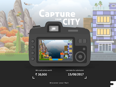 Social Media Post for Photography Contest camera city competition flat focus illustration nature perspective photography photoshop social media