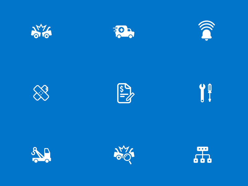 Automobile IOT Industry Icons - 01 ambulance animation car circle flat icons industry technical