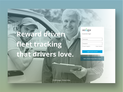 Customer Login for Fleet Tracking App car customer driver fleet hero image login manager minimal tracking ui ux