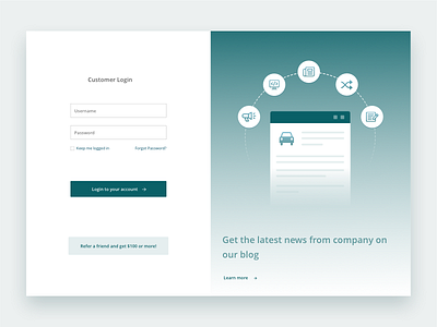 Customer Login with campaign add design illustration login minimal monochrome reponsive ui ux vector