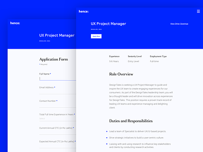 Job Description and Form - Web UI