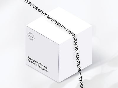 Typography Masters™ Box box branding clean design figma illustration isometric typography ui