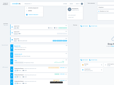 SherlockML components application dashboard data science structure styleguide ui user experience user interface ux web app web application wireframes