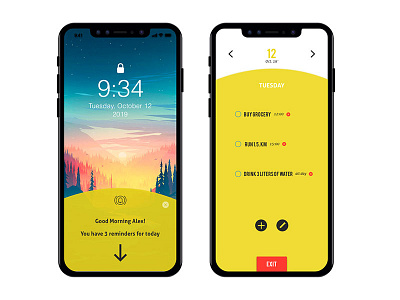 Reminder app mobile mobile app ui ux ux