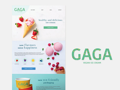 Gaga Ice Cream branding design graphic design logo uidesign uxui vector web design website