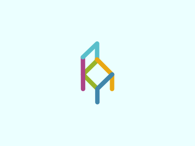 Chair Logo Design Concept for High-End Furniture Store brand branding chair colorful contemporary design furniture geometrical high end icon identity line logo logotype mark modern utopia