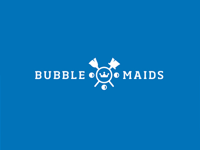 Bubble Maids Logo Design blue brand branding broom bubble cleaning creative design easy eco icon icons logo logo design logo designer logotype maids premium royal symbol