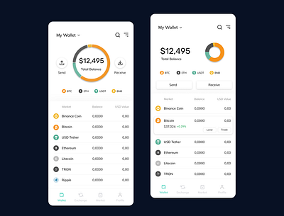 Crypto Wallet - 2 main page options app crypto crypto design crypto wallet design financial app mobile app mobile app design mobile ui ux ux design uxdesign uxui