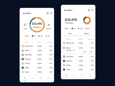 Crypto Wallet - 2 main page options