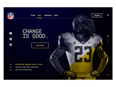 NFL Web Redesign desktop football monospaced nfl redesign sport ui ux web