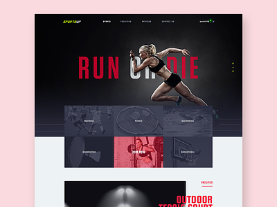 Sports Club Website club fitness gym healthy landing page lifestyle running sports ui website