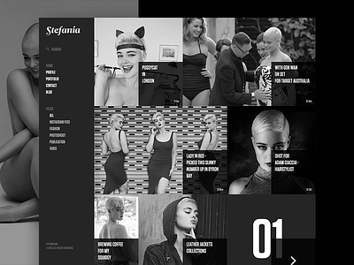 Professional Model Website beauty dark fashion landing page model monochrome portfolio redesign ui ux web woman
