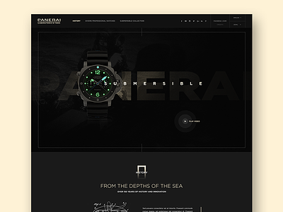 Panerai Redesign black dark ui elegant fashion landing page luxury military ui ui design uiux watch web