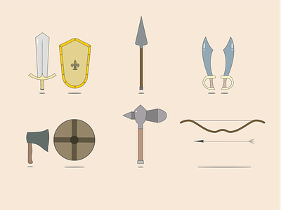 Weapon. Game of Thrones. a spear arms arsenal ax crossbow game of thrones hammer illustrator medieval weapons saber shield sword war weapon