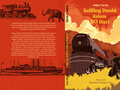 Illustration for around the world in 80 days. Indonesian Edition