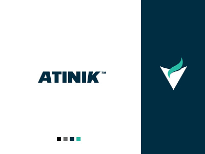 Atinik manufacturer Logo branding design economic fire green heat heater logo manufacturer minimal