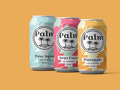 Palm Beer beer can design packaging palm tropical