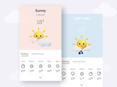 Daily UI #037 Weather app design mob typography ui ux