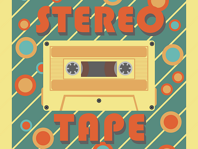 STEREO TAPE ai animation branding classy cool design friday graphic design happy illustrator music old poster redbubble retro stereo stereotape tape ui vintage