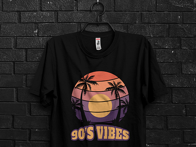 90'S VIBES 90svibes ai beach branding cool design graphic design hot illustration logo old summer sunset surf surfboard surfing tree ui vector vintage