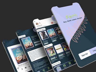 Fern E-Book and Audiobook Application app design ui ux