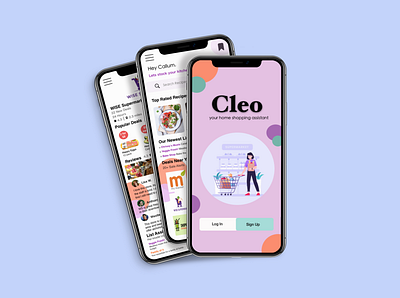 Cleo: Grocery Shopping Assistant Application app artwork design grocery grocery app logo minimal recipe shopping ui ux