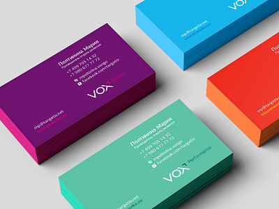 Vox Cards branding business cards colorful corporate identity logo stationery style