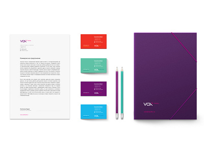 Vox ID branding colorful corporate id identity logo stationery style