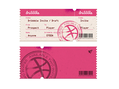 Dribbble Invite x2 card draft dribbble invite invition team ticket