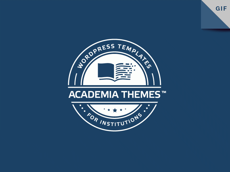 A Themes academia badge book code developer education gif html logo mark themes web