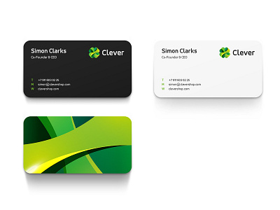 Clover cards business card clever clover logo mark sign trefoil