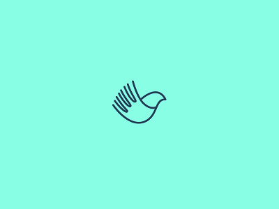Pigeon dove hand icon logo minimal pigeon