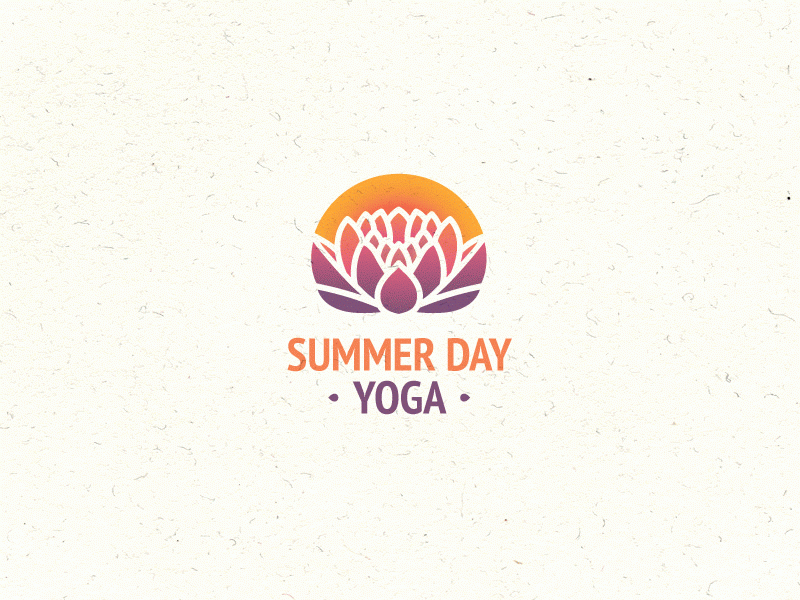 Yoga flower icon logo lotus sun yoga
