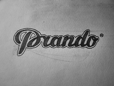 Prando brand hand made lettering logo prando sketch