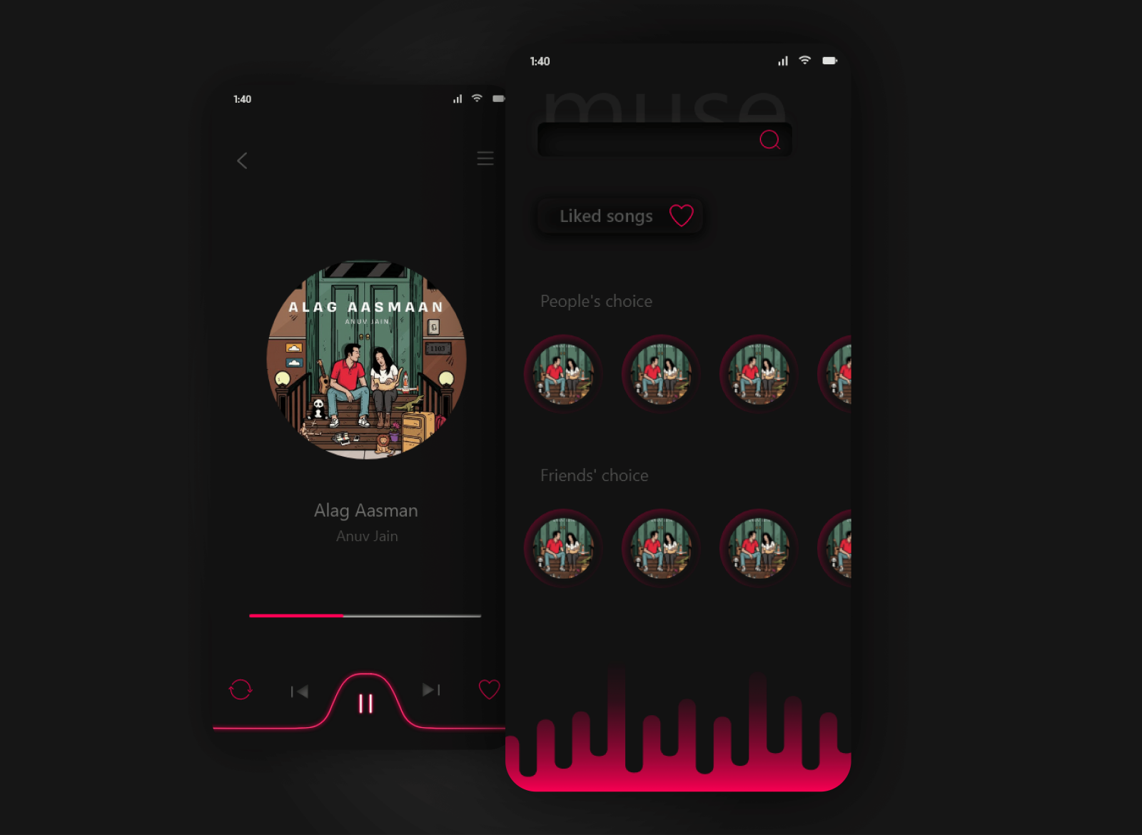 Muse music player by Raksha Gupta on Dribbble