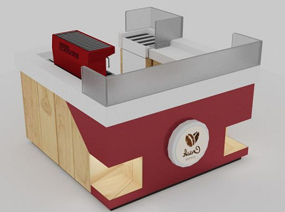 coffee shop stall 3d design illustration