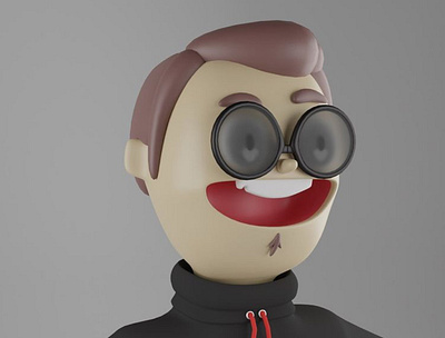 man with glasses 3d design illustration