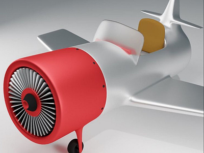 jet single seater plane 3d design illustration