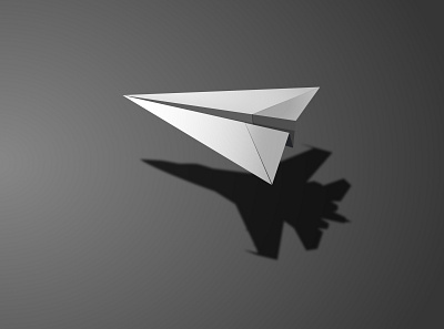 Origami plane design minimal origami original art vector